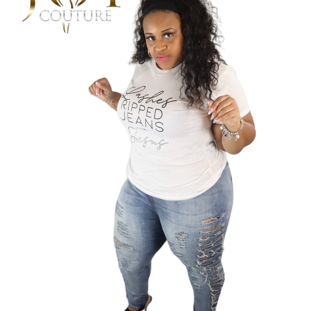 Lashes, Ripped Jeans, & Jesus Tee - Picture 4 of 4
